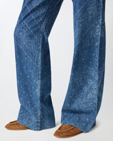 Pantaloni larghi denim leggero stampa bandana -  | Pinko