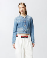 Giacca corta in denim con taschini e bottoni -  | Pinko