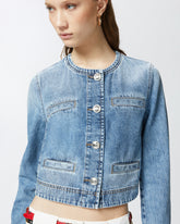 Giacca corta in denim con taschini e bottoni -  | Pinko