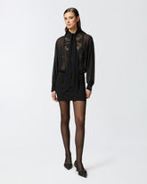Mini abito con camicia trasparente e pizzo -  | Pinko