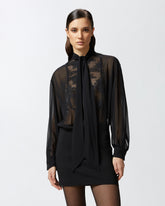 Mini abito con camicia trasparente e pizzo -  | Pinko