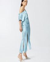 Abito da cerimonia midi asimmetrico in satin -  | Pinko