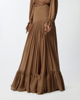 Gonna lunga a balze in georgette di viscosa -  | Pinko
