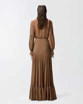 Gonna lunga a balze in georgette di viscosa -  | Pinko
