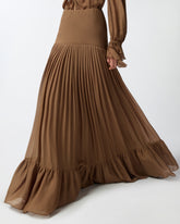 Gonna lunga a balze in georgette di viscosa -  | Pinko