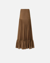 Gonna lunga a balze in georgette di viscosa -  | Pinko