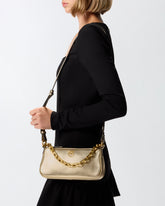 Borsa a mano piccola Mini Half Moon in suede laminato -  | Pinko