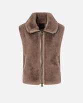 Faux fur gilet with zip -  | Pinko