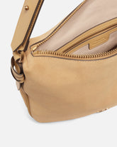 Borsa a spalla hobo media in suede con logo Love Birds -  | Pinko