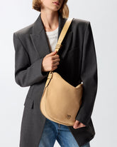 Borsa a spalla hobo media in suede con logo Love Birds -  | Pinko