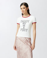 Reimagine by PINKO X Patrick McDowell T-shirt with embroidered wording -  | Pinko