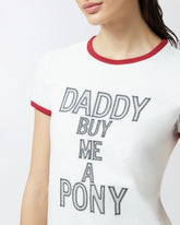 T-shirt con scritta ricamata Reimagine PINKO X Patrick McDowell -  | Pinko