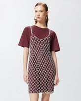 Abito t-shirt corto combinato con vestitino paillettes -  | Pinko