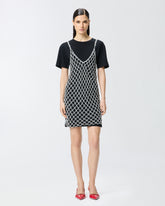 Abito t-shirt corto combinato con vestitino paillettes -  | Pinko