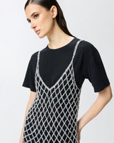Abito t-shirt corto combinato con vestitino paillettes -  | Pinko