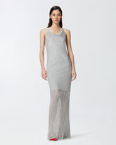 Vestito smanicato in maglia metallizzata a coste -  | Pinko