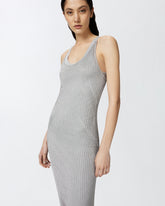 Vestito smanicato in maglia metallizzata a coste -  | Pinko