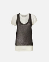 T-shirt con maniche asimmetriche e canotta abbinata -  | Pinko