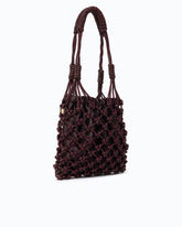 Small shoulder bag with micro rhinestones - Dark Red | Pinko