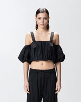 Top corto a palloncino con spalle scoperte -  | Pinko