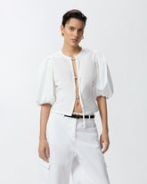 Blusa in cotone con fibbie in metallo -  | Pinko