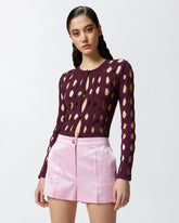 Cardigan corto in maglia traforata -  | Pinko