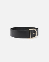 Cintura alta in pelle e nappa 6cm con maxi fibbia -  | Pinko