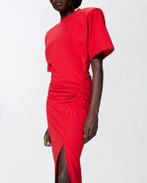 Abito lungo a t-shirt con spalle imbottite -  | Pinko