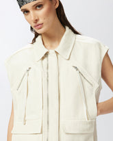Gilet smanicato workwear in cotone con tasche -  | Pinko