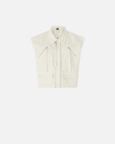Gilet smanicato workwear in cotone con tasche -  | Pinko