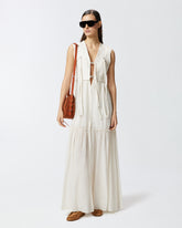 Abito lungo in cotone con gilet smanicato utility -  | Pinko