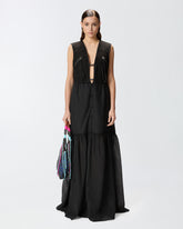 Abito lungo in cotone con gilet smanicato utility -  | Pinko