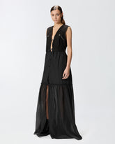 Abito lungo in cotone con gilet smanicato utility -  | Pinko
