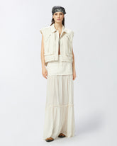Gonna lunga in canvas e voile di cotone -  | Pinko