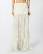 Gonna lunga in canvas e voile di cotone -  | Pinko