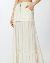 Gonna lunga in canvas e voile di cotone -  | Pinko