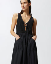 Vestito lungo smanicato in cotone con scollo -  | Pinko
