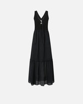 Vestito lungo smanicato in cotone con scollo -  | Pinko
