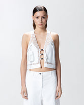 Gilet multitasche in leggera organza stampata -  | Pinko