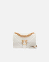 Bolso de hombro Mini Love Bag One de piel y napa con chevrón y triple cadena -  | Pinko
