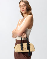 Escape Bag Horizontal small raffia handbag -  | Pinko