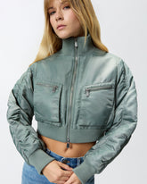 Bomber corto in raso tecnico -  | Pinko