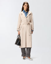 Cappotto lungo in panno double con cintura -  | Pinko