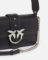 Borsa a spalla Mini Love Bag Slouchy in pelle biker -  | Pinko