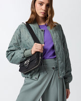 Borsa a spalla Mini Love Bag Slouchy in pelle biker -  | Pinko