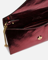 Bustina in pelle metallizzata con logo Love Birds -  | Pinko