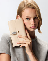 Cartera de piel con logotipo de letras PINKO y bandolera -  | Pinko