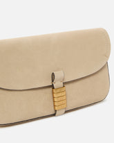 Borsa a spalla media Saddle Flat in suede -  | Pinko
