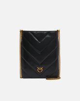 Bustina piatta a spalla piccola in pelle motivo chevron -  | Pinko