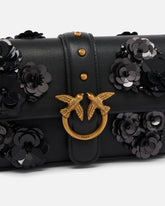 Borsa a spalla Baby Love Bag Slouchy in pelle con fiori gioiello -  | Pinko